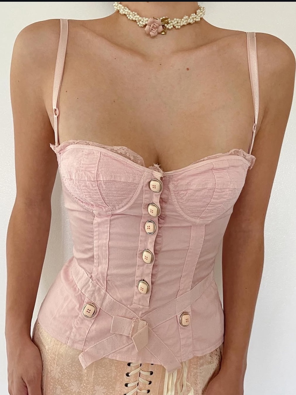 Vintage 2006 D&G Pink Corset/Bustier Top